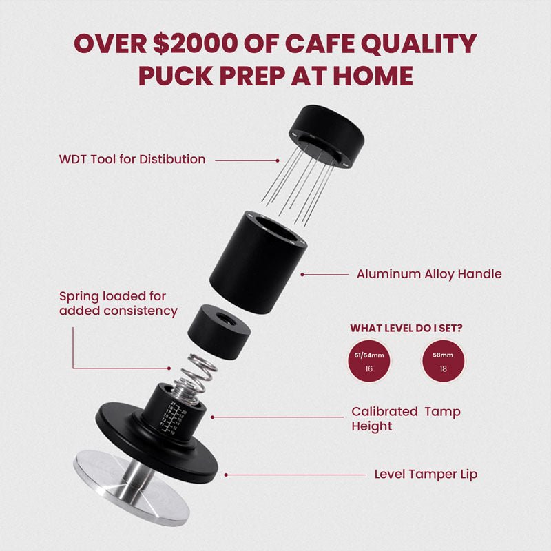 Dose WDT Level Tamper + BONUS Dosing Funnel - averagejoescoffee.com.au