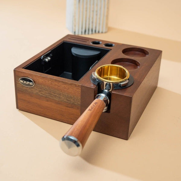 IKAPE V2 Ultimate Tamping Station - Wood - averagejoescoffee.com.au