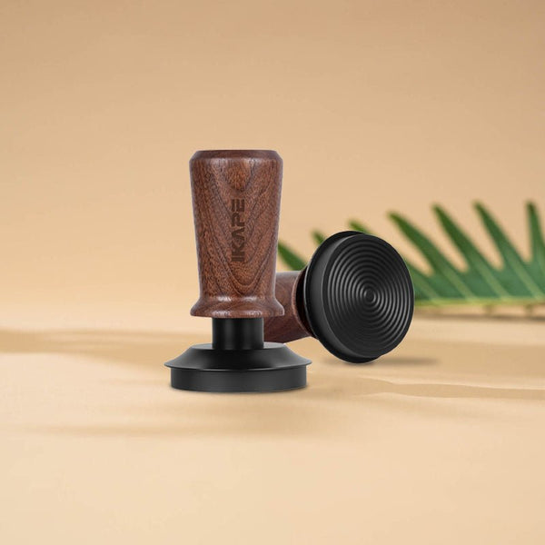 IKAPE V3 Calibrated Coffee Tamper - Wooden Handle, Black Base - averagejoescoffee.com.au